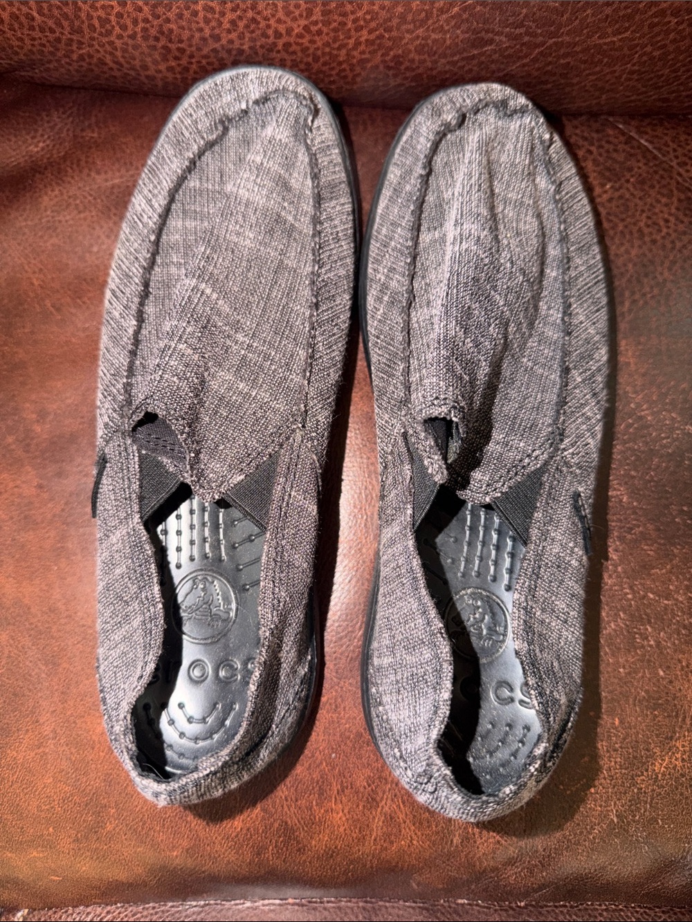 CROCS Men's Heathered Charcoal Slip-On Loafers